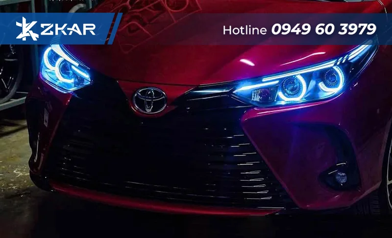 Các bước lắp đặt bi LED cho xe Toyota Vios