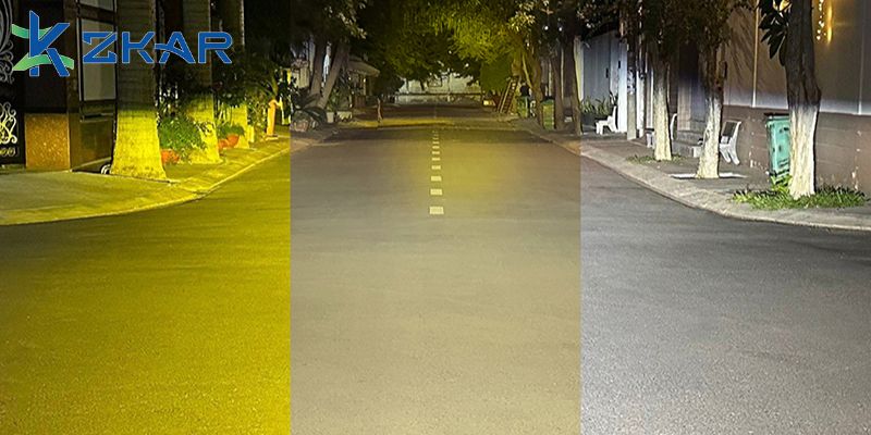 Ánh sáng sau khi đã lắp đèn vào xe