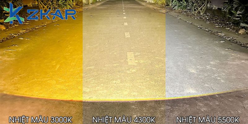 Đèn bi gầm 3 màu nhiệt