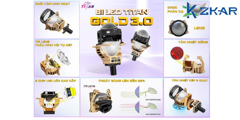 Đèn Bi LED Titan Gold 3.0